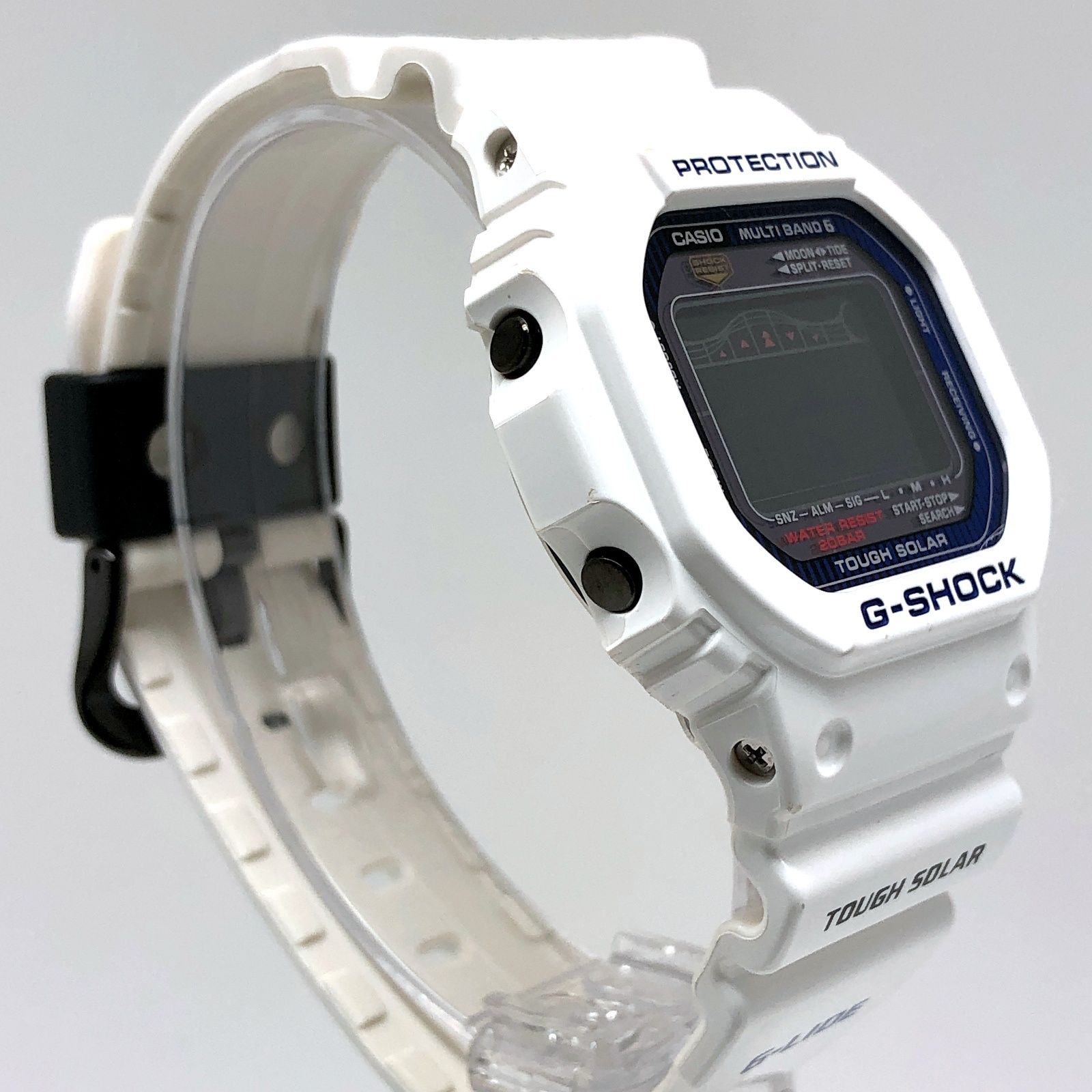 極美品 G-SHOCK GWX-5600C Gライド 電波ソーラー ホワイト CASIO G-SHOCK G-LIDE GWX-5600C-7JF Solar Tide Graph Moon