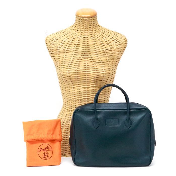 美品 エルメス エッフェル 35 ダークネイビー ブリーフケース