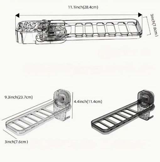 URBANWAVE 吸盤式衣類乾燥機 - 携帯用折りたたみラック、バルコニーやバスルーム用の多機能・穴あけ不要設置、1/4個セット