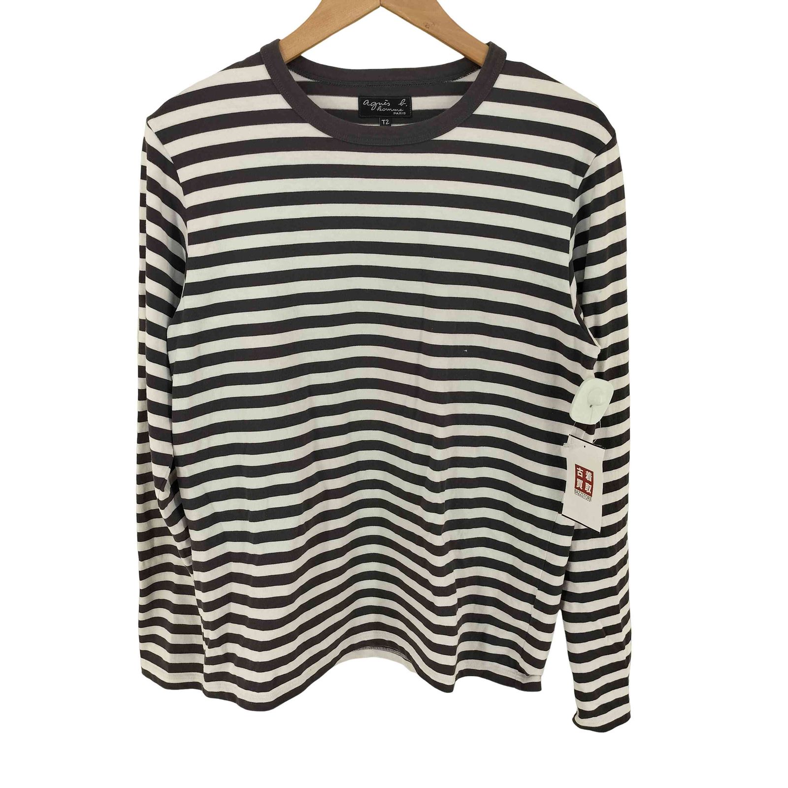 アニエスベーオム Agnes b.homme L/S クルーネックボーダーT