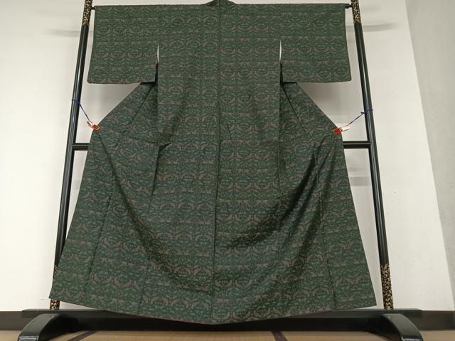 平和屋着物○上質な紬 双鳥花文 鈴乃屋扱い 正絹 逸品 AAAY0112zg  