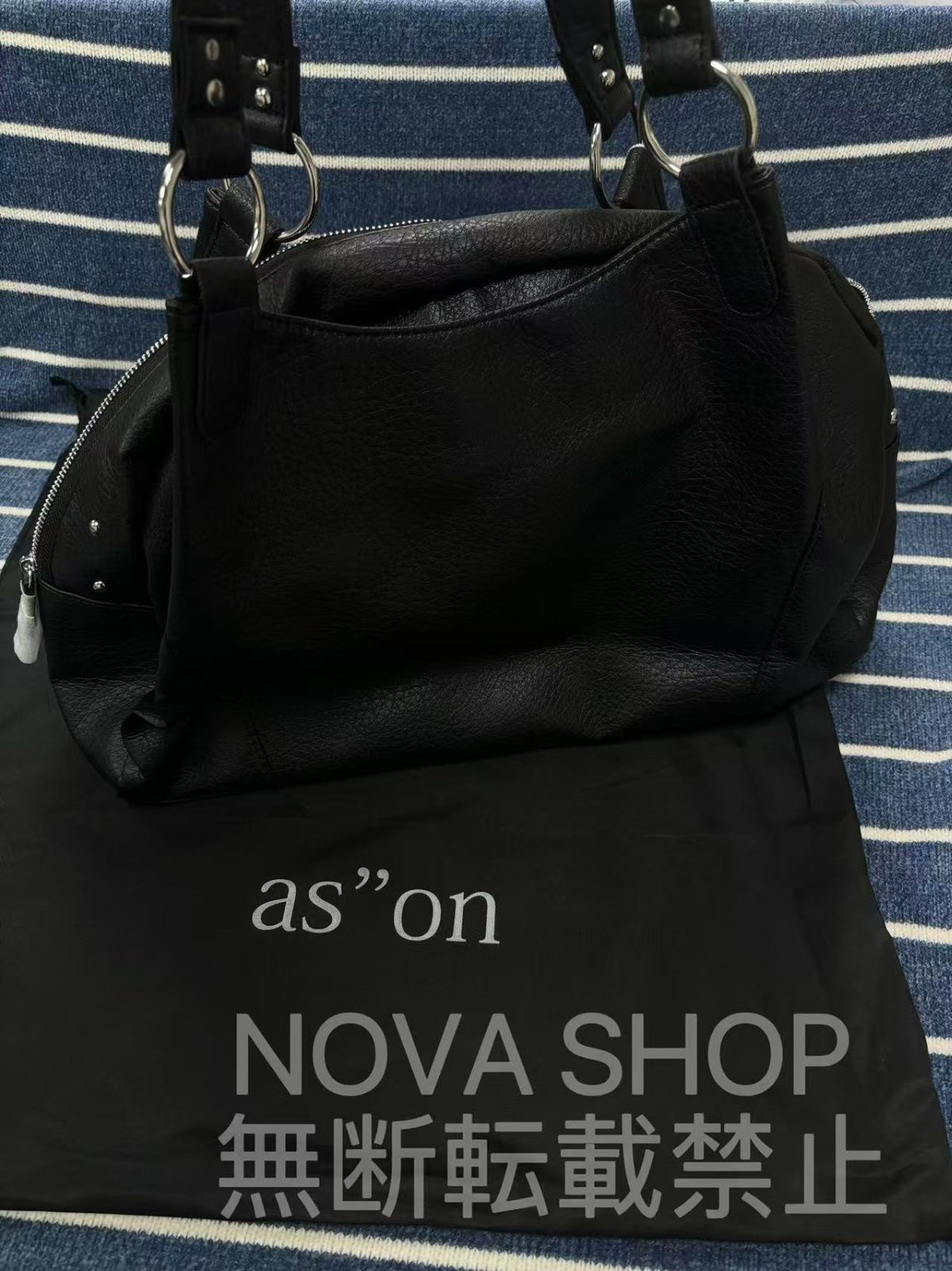 as\"on ason bag トートバッグ ショルダーバッグ　ブラック 韓国 韓国 ブランド as