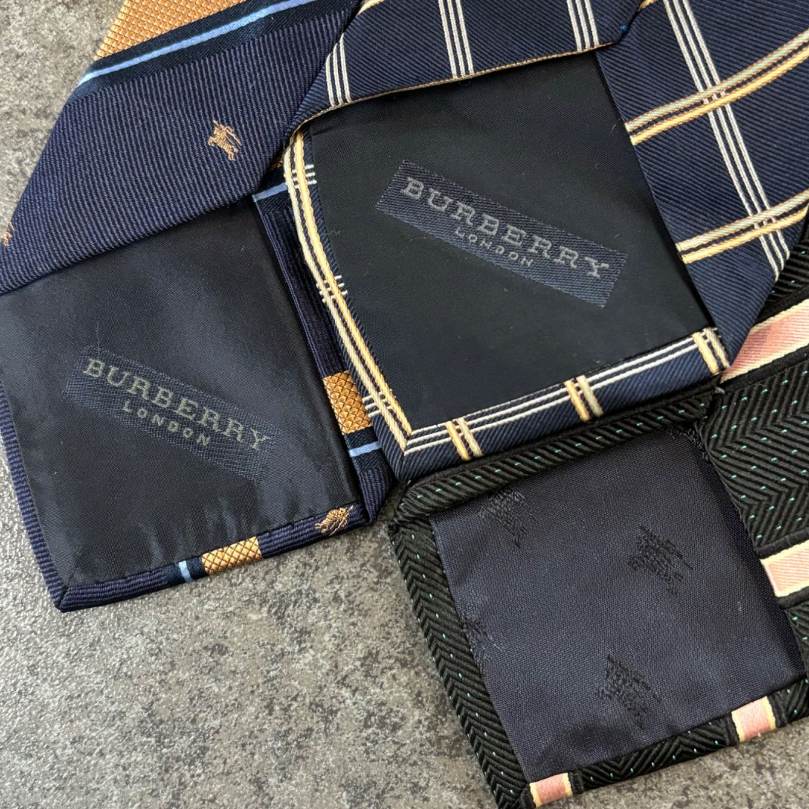 お買い得! 3点セット! Made in Japan/Italy BURBERRY LONDON BLACK 