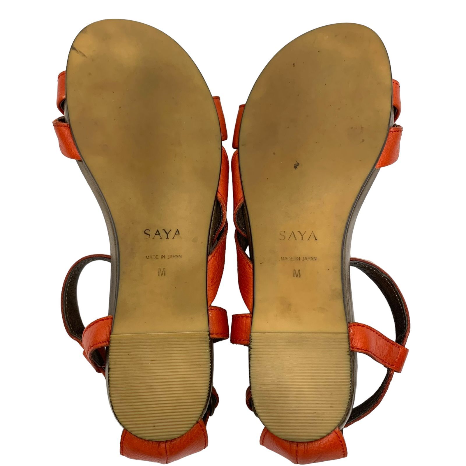 ✨美品✨SAYA サヤ パンプス フラットシューズ ストラップ サンダル レザー 美品】SAYA サヤ (23) サンダル ストラップ クロスベルト