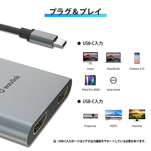 WAVLINK USB type-C-デュアル HDMI アダプター 4Kミニド - メルカリ