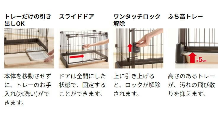 ブラウン リッチェル サークル ケージ-屋根面 セット 120x60cm 高さ60cm 犬小屋 ペットサークル ペットケージ ゲージ 犬サークル 犬ケージ もっとお掃除簡単サークル 120-60 Richell STEELWINDOWSANDDOORS_COM