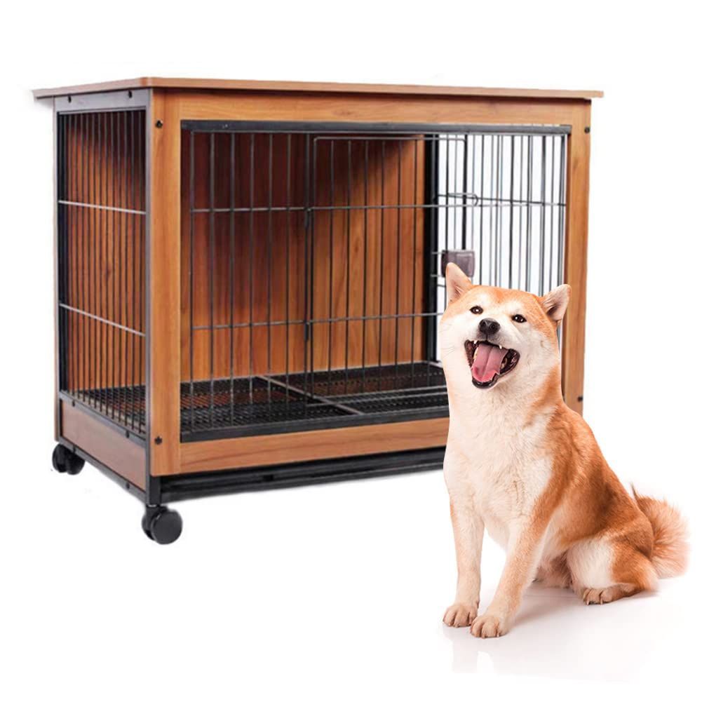 【新着商品】ペット用 ペットケージハウス 犬用ケージ ドッグハウス 木製ドッグケージ ドッグケージ キャスター付き いぬ用 ペットケージハウス ペット用ケージ お掃除簡単サークル イン