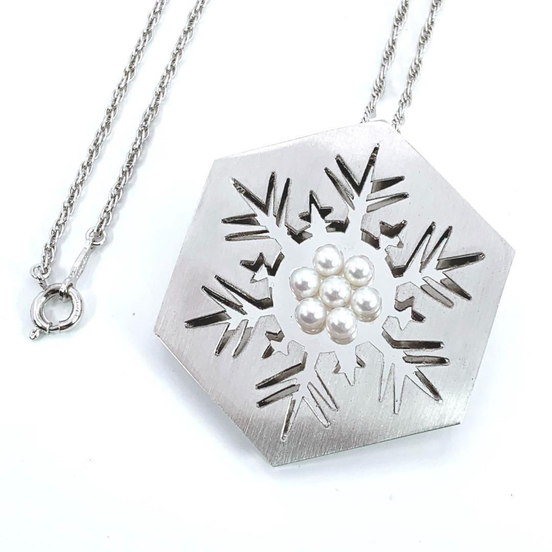 MIKIMOTO ミキモト 2way ネックレス ブローチ 雪結晶 ベビーパール