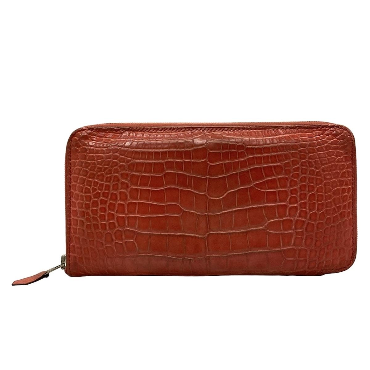 HERMES エルメス 長財布 アザップロング ピンク ラウンドファスナー|シルバー金具