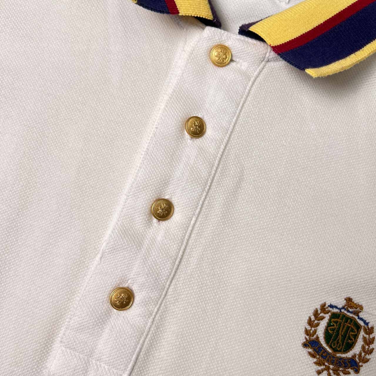 レア　old GUCCI ホワイト ポロシャツ　金ボタン レア GUCCI ホワイト ポロシャツ 金ボタン