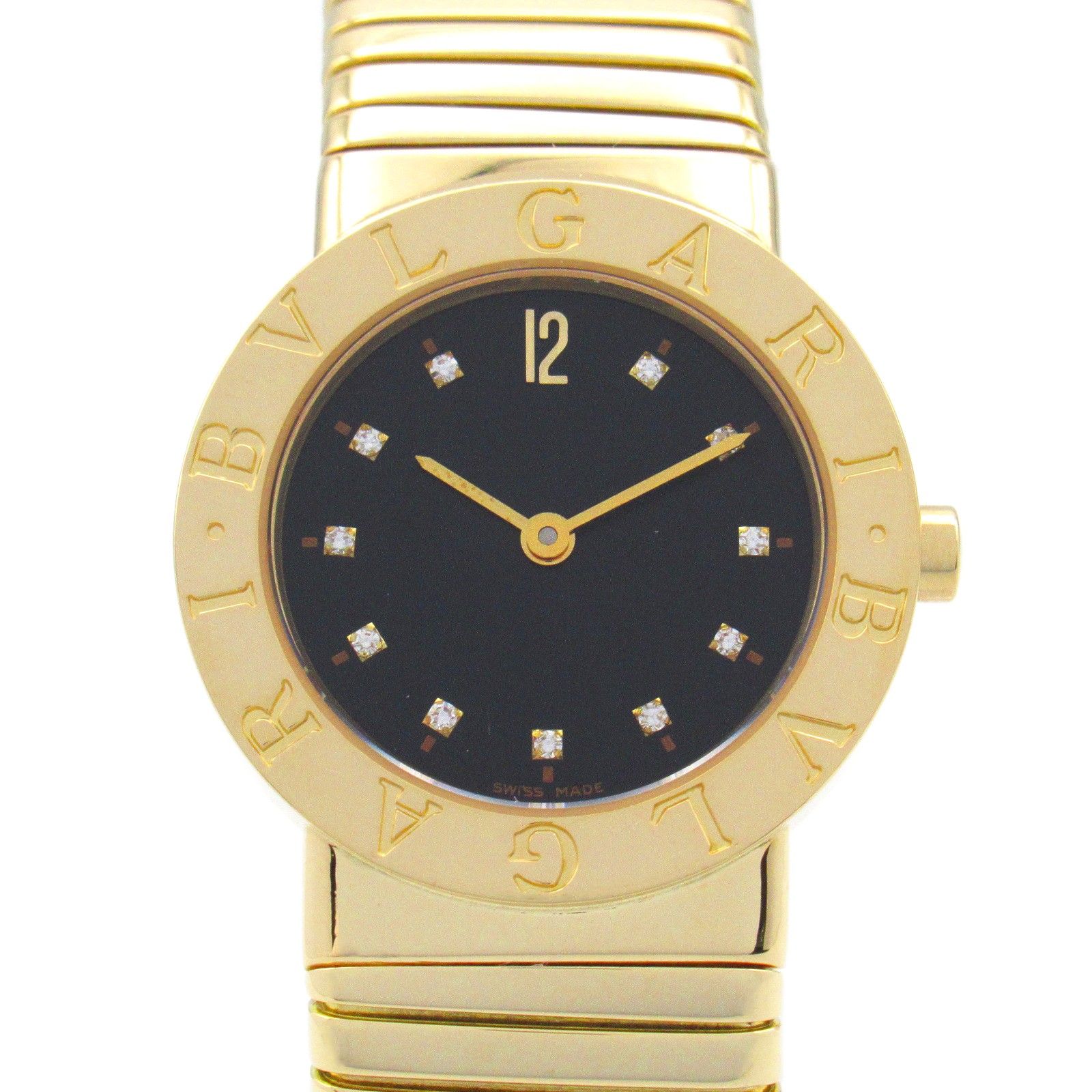 ブルガリ BVLGARI 腕時計 トゥボガス 11Pダイヤ BB262T ブラック K18（イエローゴールド） トゥボガス 11Pダイヤ レディース Used A
