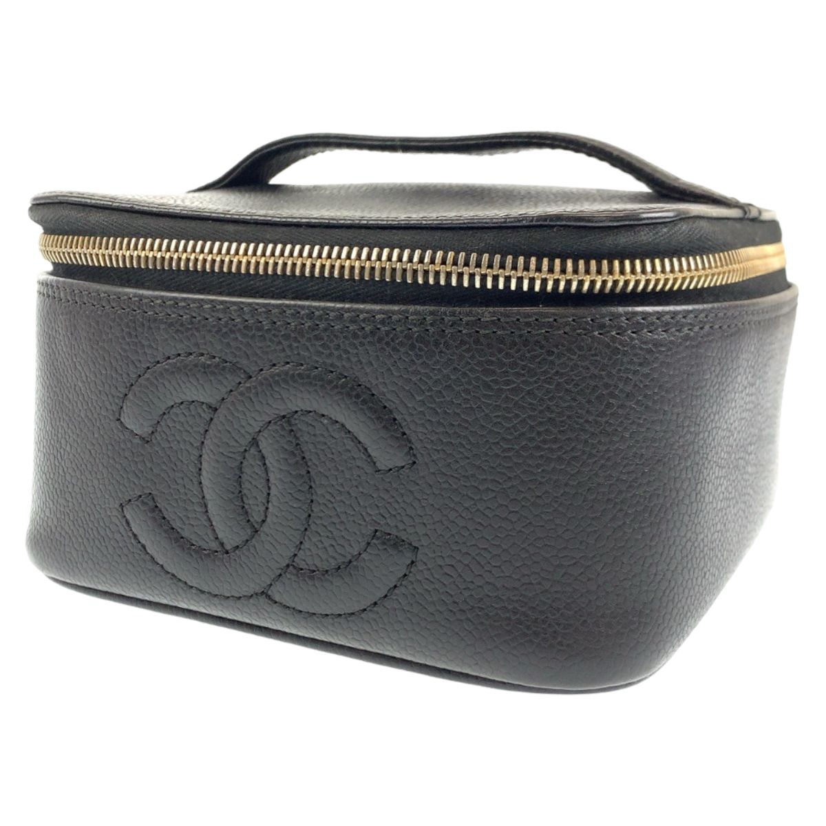 シャネル CHANEL キャビアスキン バニティハンドバッグ 黒 シャネル/バニティバッグ/ヴァニティーバッグ/マトラッセ/黒