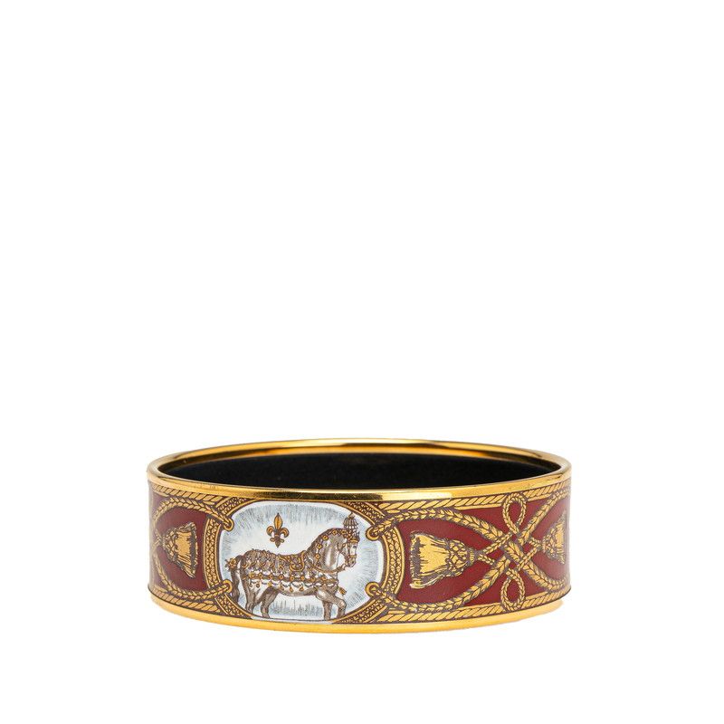 HERMES ピンク バングル 馬のモチーフ　エマイユ HERMES ピンク バングル 馬のモチーフエマイユ