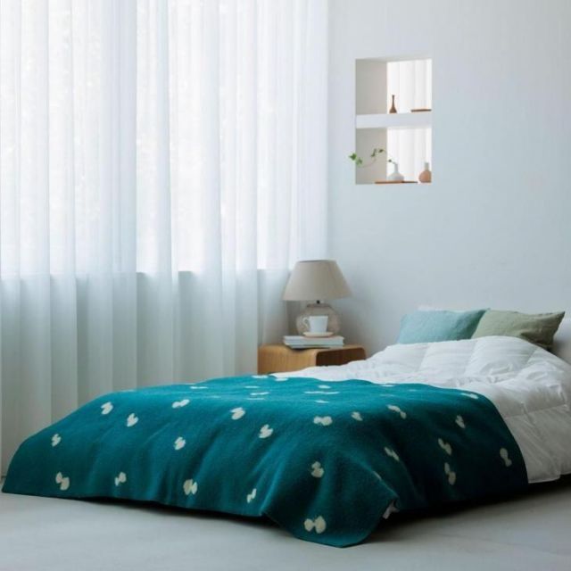 新品 未使用 クリッパン ミナペルホネン ブランケット コットン ブルー