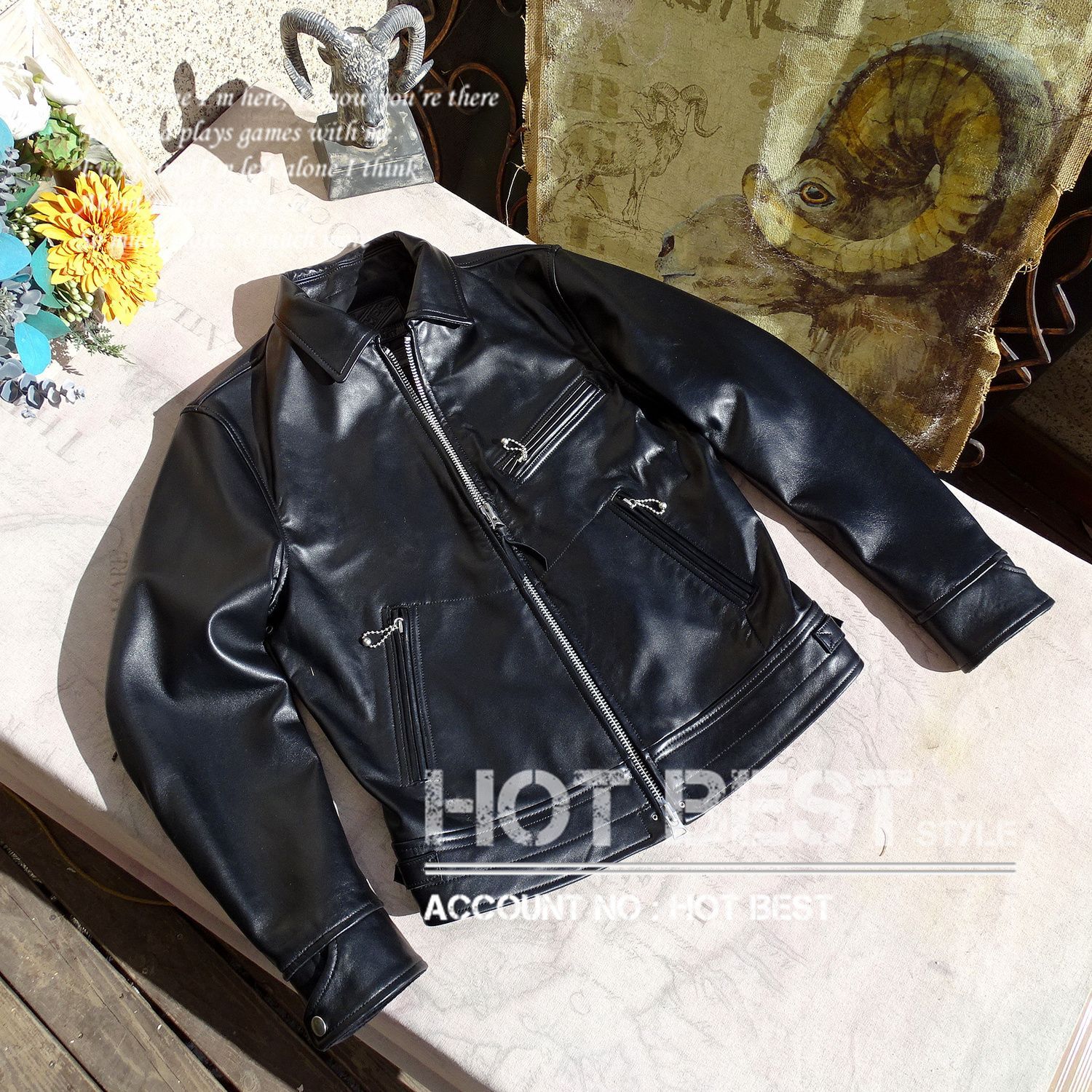 nano UNIVERSE/nano BASE】シープスキン(羊革) レザーシングル