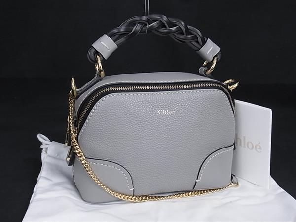 【極美品】Chloe クロエ ダリア スモール 2WAY ハンドバッグ グレー 極美品】Chloe クロエ ダリア スモール 2WAY ハンドバッグ グレー