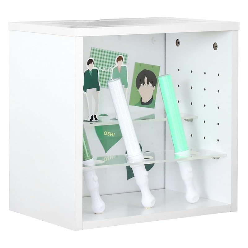 不二貿易 推し活ボックス カラーボックス 1段 幅36.6×奥行25×高さ36.6cm ホワイト 推し活 収納 キューブボックス ペンライトスタンド うちわ収納 0