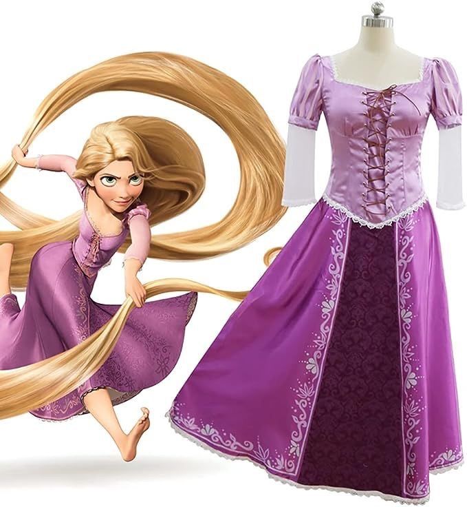 ラプンツェル かた ドレス ハロウィン コスプレ 仮装 コスチューム  