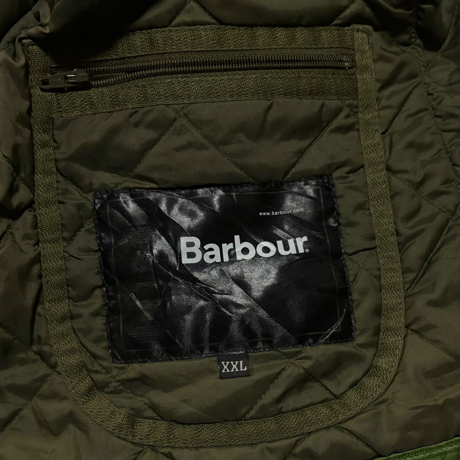 Barbour バブアー QuiltedJacket キルティングジャケット Embroidery 刺繍ロゴ ワンポイント  CorduroyCollar 襟コーデュロイ Polyester ポリエステル Green グリーン 緑 XXL - メルカリ