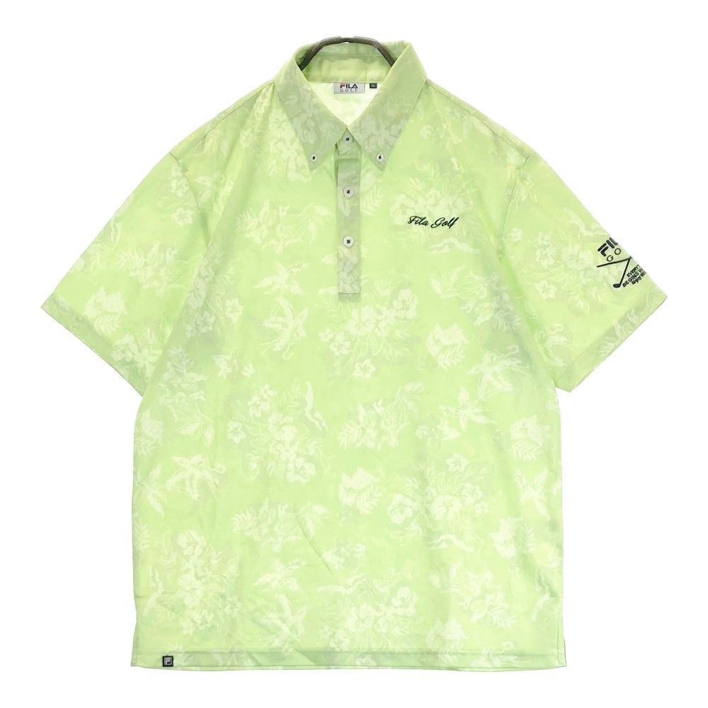 サイズ：LL FILA GOLF フィラゴルフ  半袖ポロシャツ ボタンダウン 総柄 グリーン系 [240101366540]# ゴルフウェア メンズ ストスト
