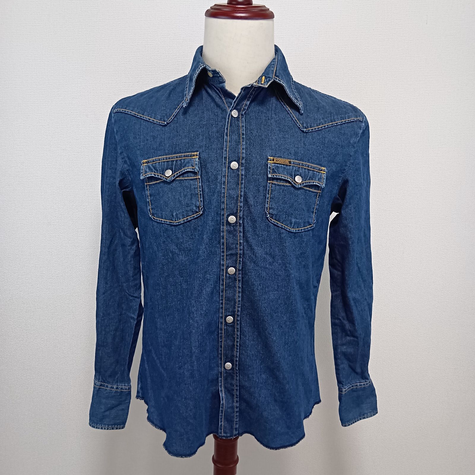 ディーゼル DIESEL デニム シャツ 長袖 S インディゴ メンズ DIESEL 