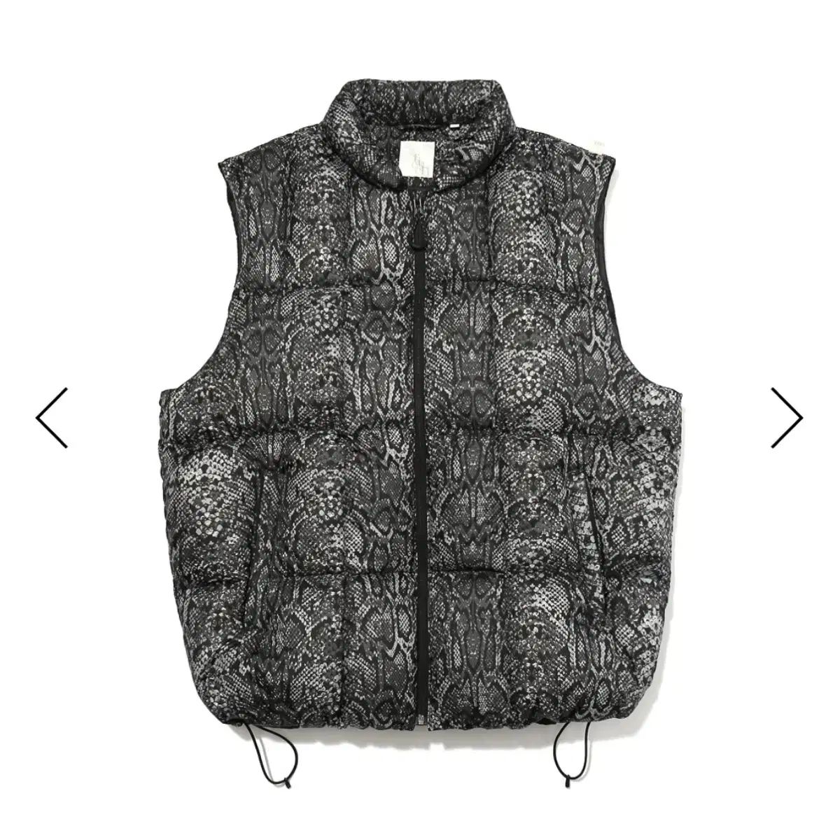 新品 フェッチ 研磨 グース ダウンベスト ヘビ 黒 XL