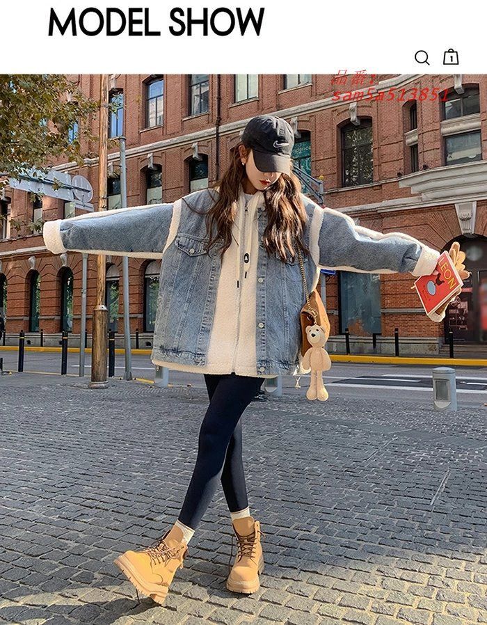 デニムジャケット ボアジャケット レディース 冬 裏ボア コート 厚手 ゆったり おしゃれ 大きいサイズ ふわふわ もこもこ ボアジャケット アウター カジュアル am5a513851