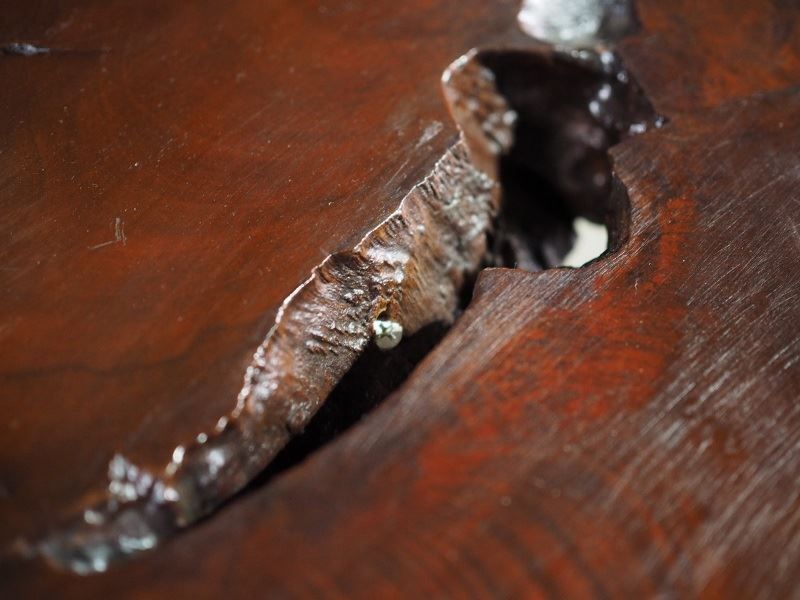 魅了する 天然木造りのサイドテーブル 昭和後期 古録展 品番F4495