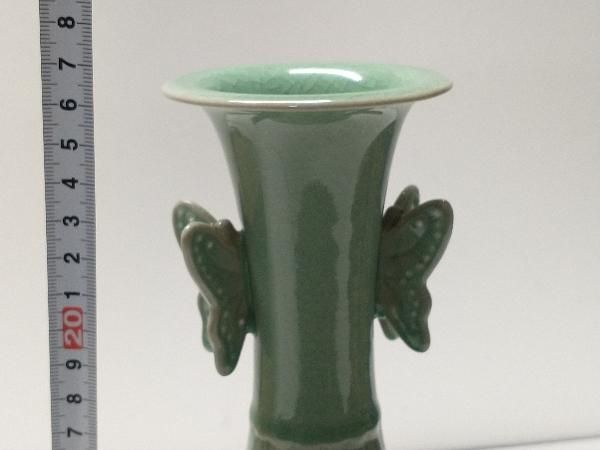 木箱入り☆ 韓国陶器 東谷 青磁 花瓶 高麗磁器【金 正黙