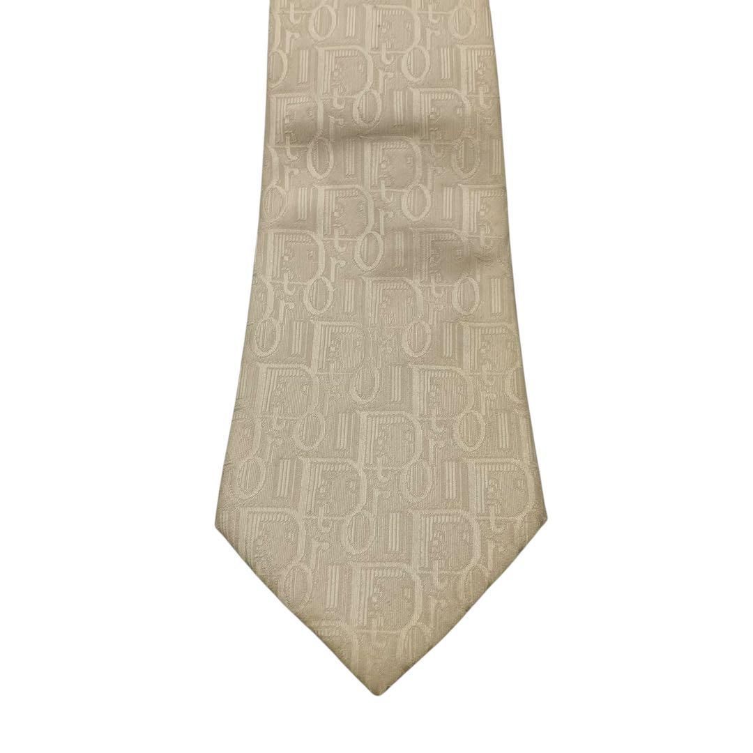 未使用 2134 Christian Dior ネクタイ トロッター シルク 白 未使用 2134 Christian Dior ネクタイ トロッター シルク 白