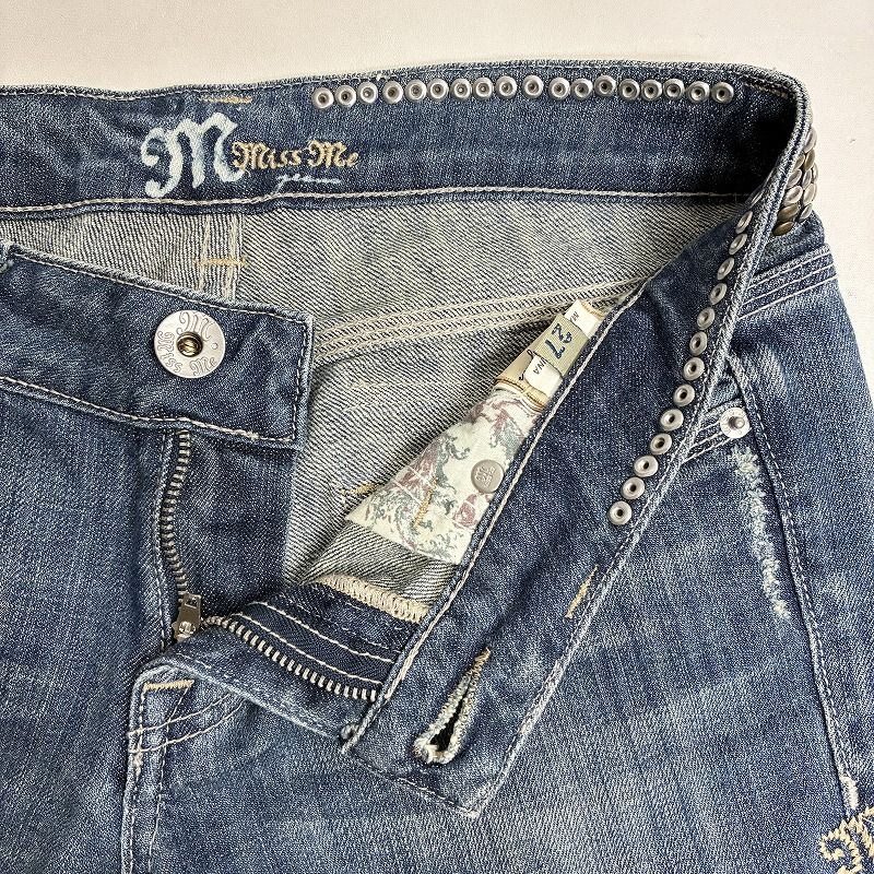 美品 Y2K Miss Me デニム フレアパンツ ローライズ クロスボタン Y2K