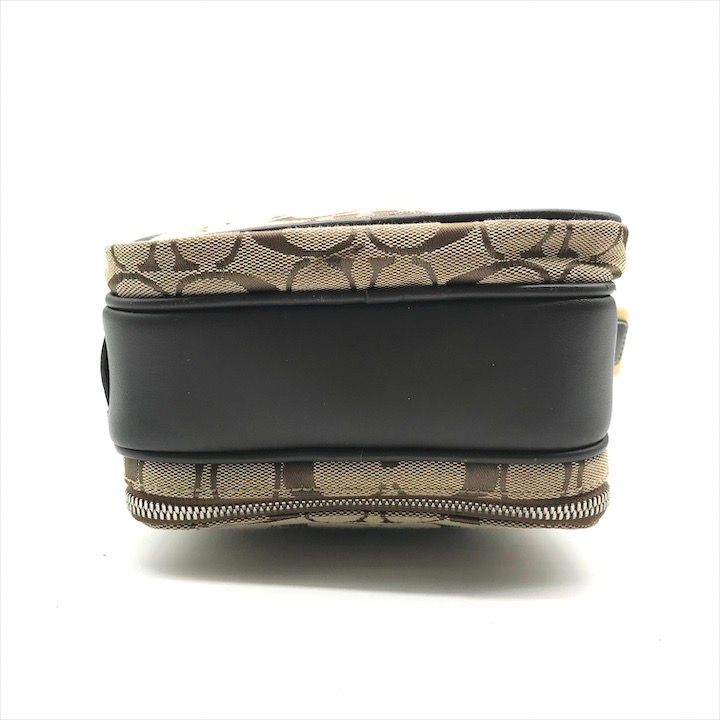 美品 COACH コーチ シグネチャー キャンバス レザー ショルダー バッグ ブラウン a4470 美品 COACH コーチ シグネチャー キャンバス レザー ショルダー バッグ