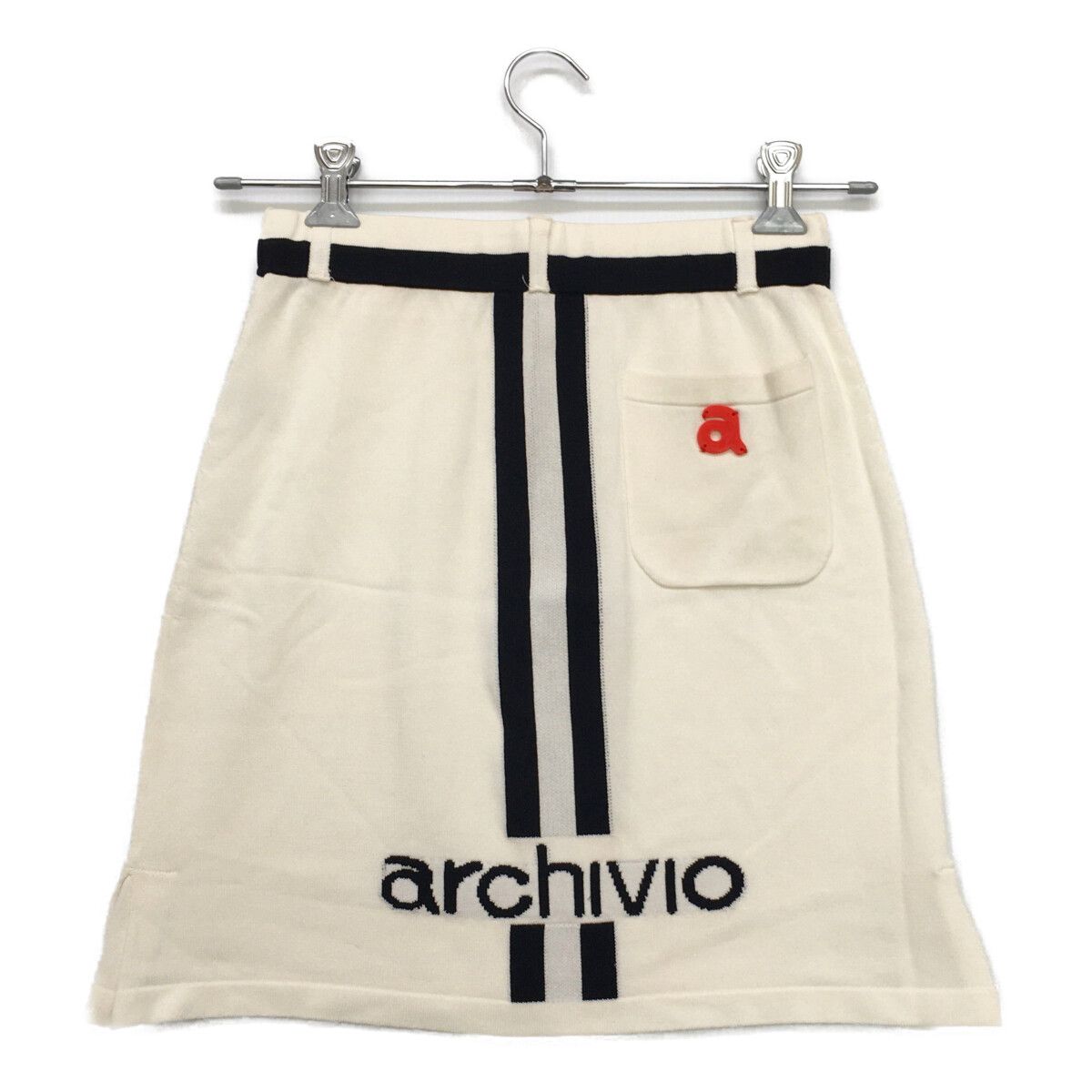 archivio - coco 中古 アルチビオ archivio レディース スカート 38(M) 白 ホワイト ニット ロゴ 中古 レディース アルチビオ archivio スカート 38(M) 白