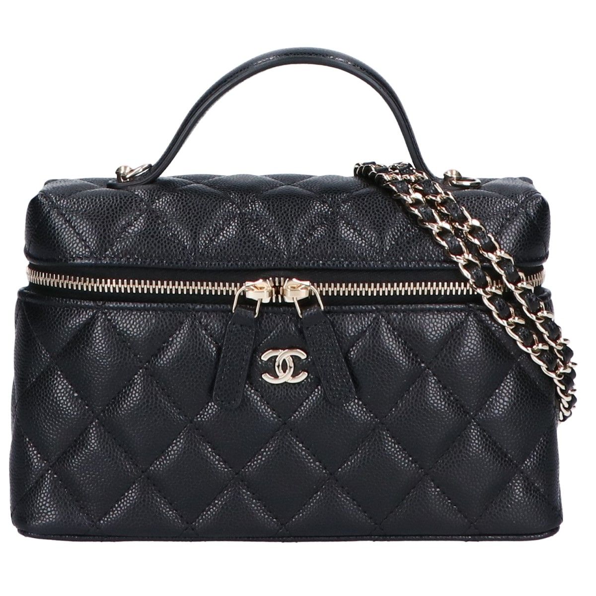 上品で華やか♪カラバリ☆【CHANEL】ヴァニティバッグ AP4385 CHANEL シャネル 新品同様 AP4385 キャビアスキン ロング
