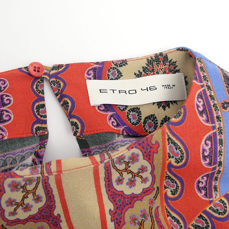 エトロ ETRO ワンピース 46 ペイズリー マルチカラー レーヨン