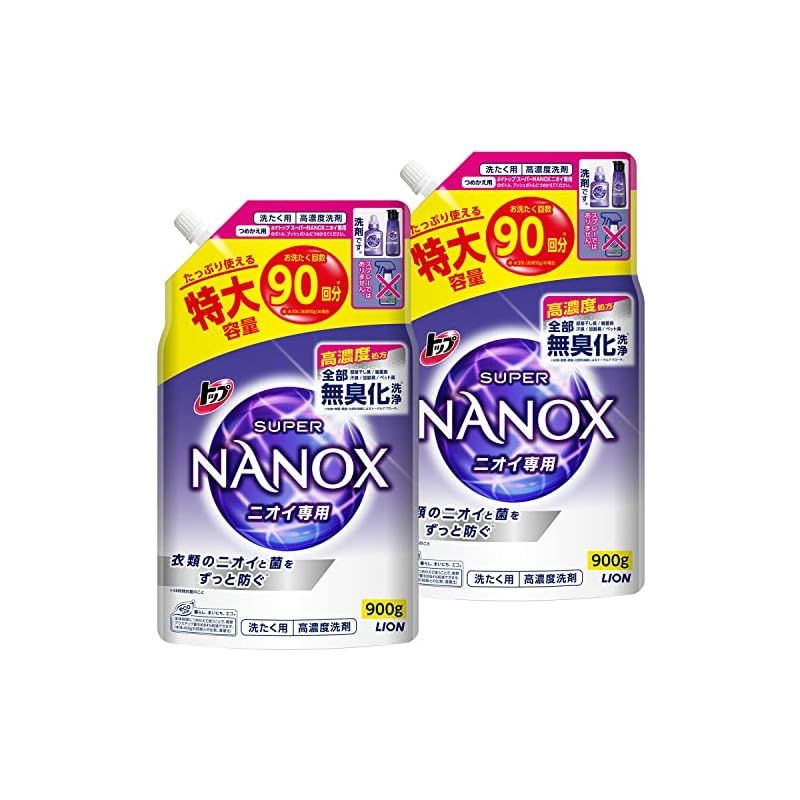 トップスーパーナノックス ニオイ専用 高濃度 洗濯洗剤 液体 900g×2