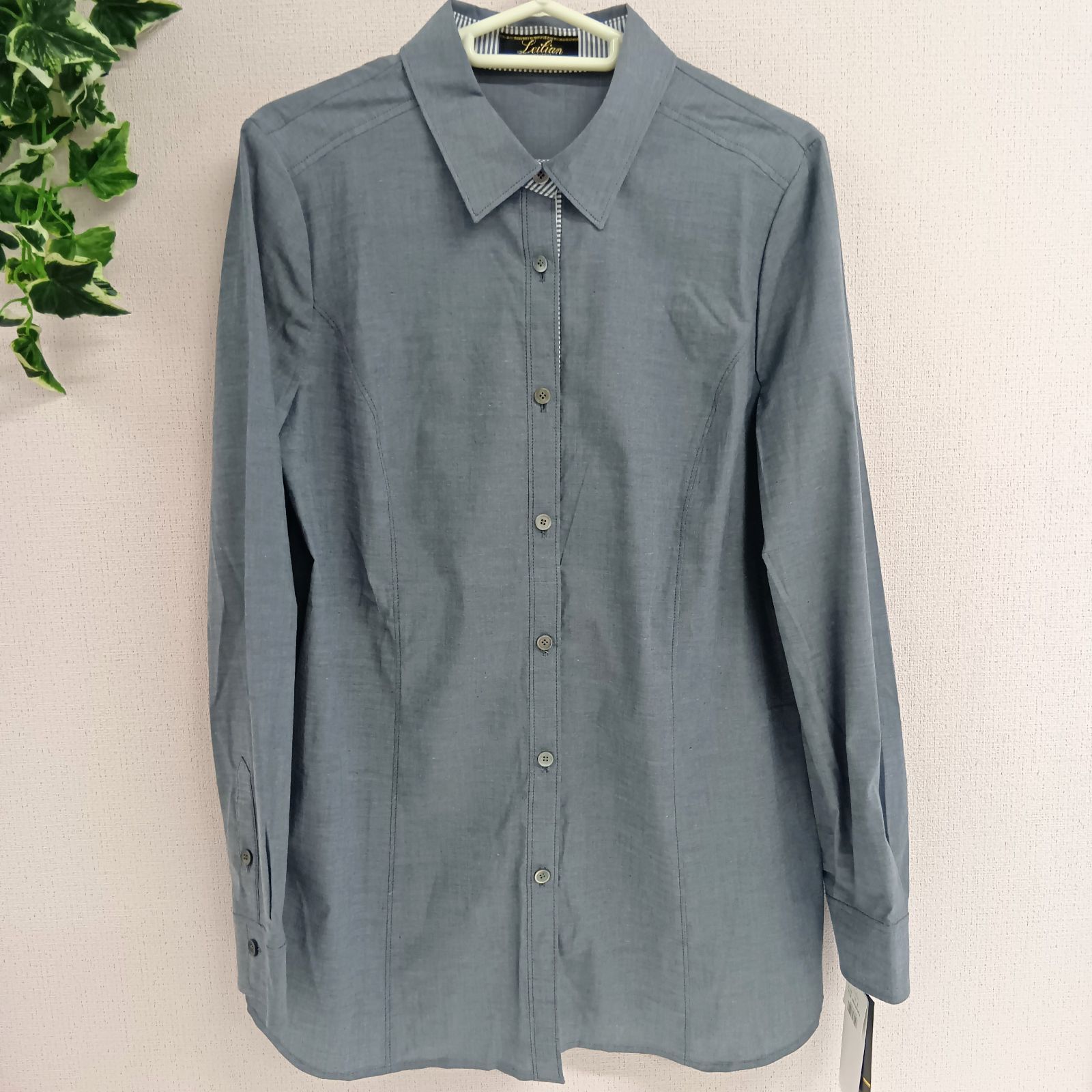 leilian]レリアン シャツ 長袖 メンズ タグ付き サイズ11号 L