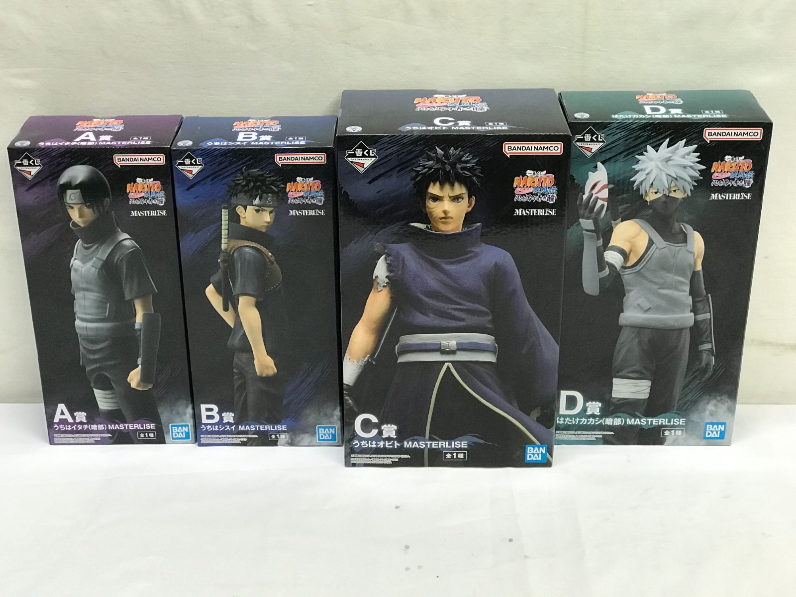 一番くじ NARUTO-ナルト- 疾風伝 心を写す赤き瞳 A賞 うちはイタチ 暗部 | B賞 うちはシスイ | C賞 うちはオビト | D賞 はたけカカシ 暗部 フィギュア 4点 セット