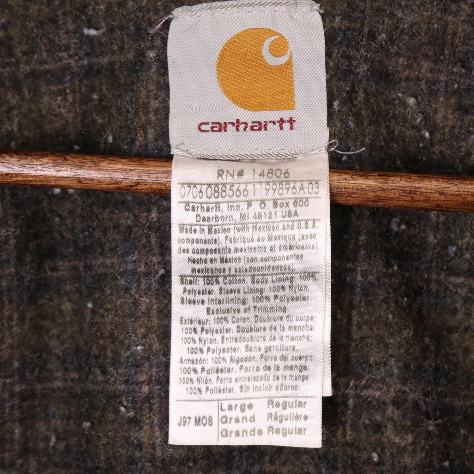 00年代 Carhartt カーハート デトロイトジャケット ダック地 ワーク モスグリーン (メンズ L) 中古 古着 A0362