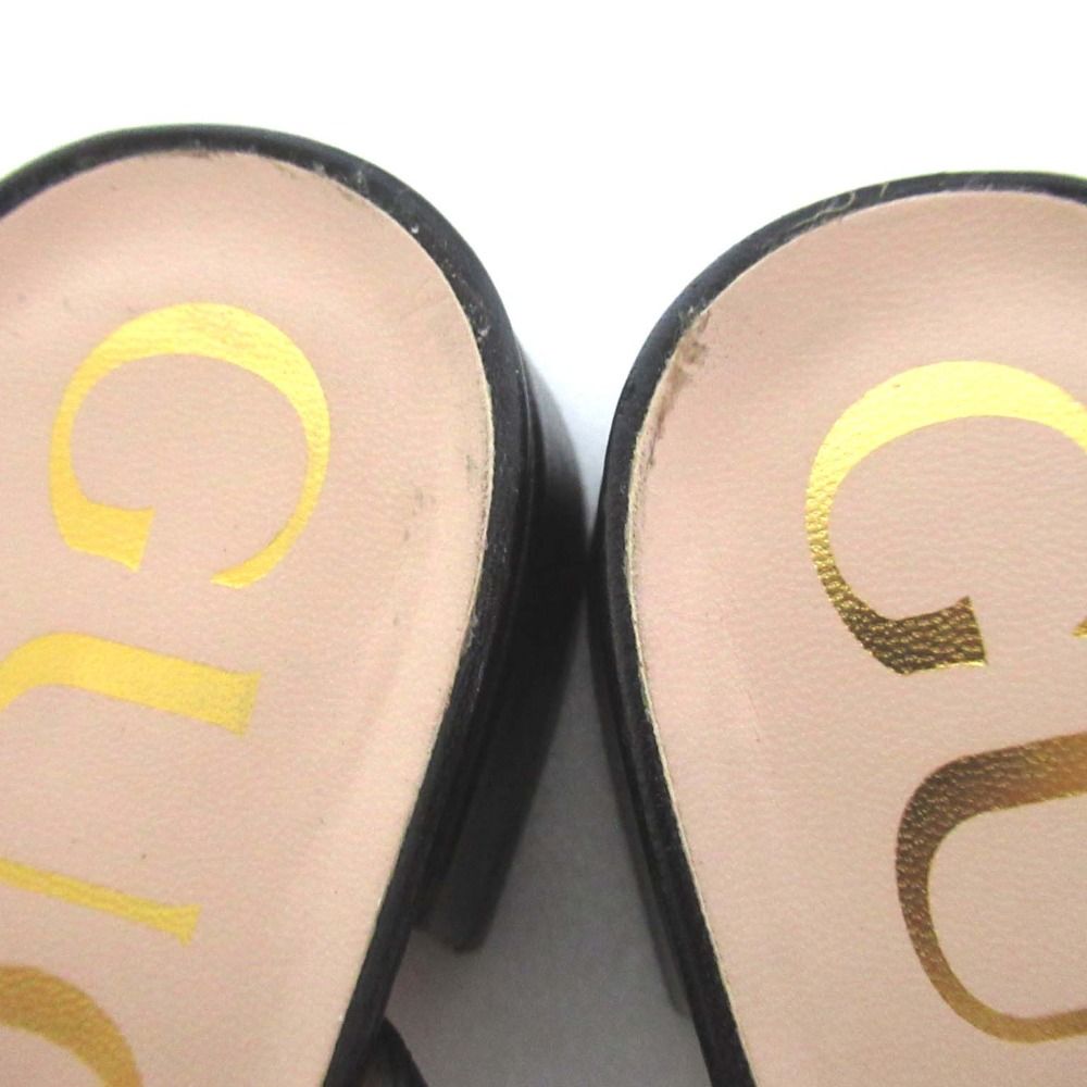 美品 GUCCI グッチ レザー ホースビット アンクルストラップ サンダル