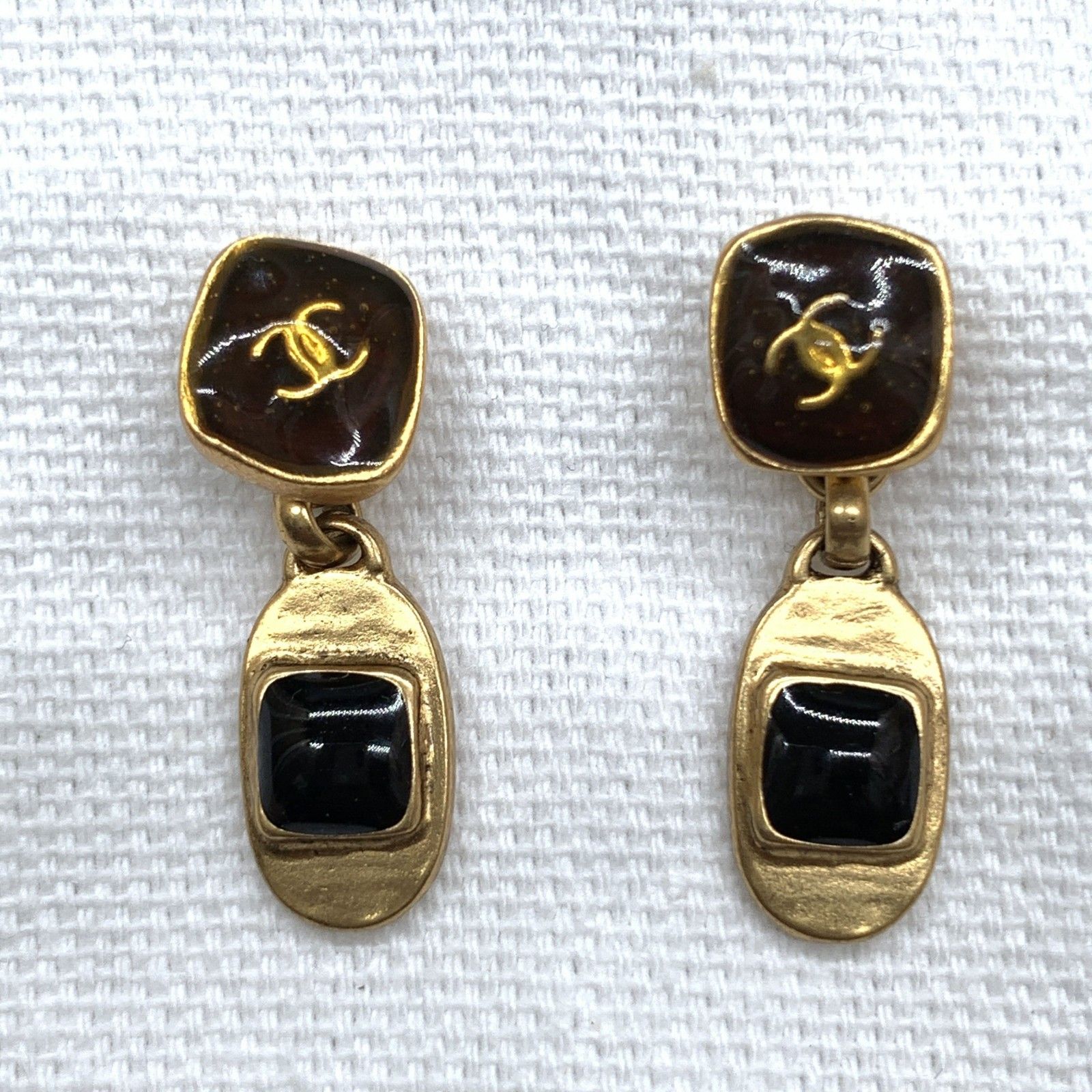 Z286 希少CHANEL シャネル ヴィンテージ ピアス グリポア カラー