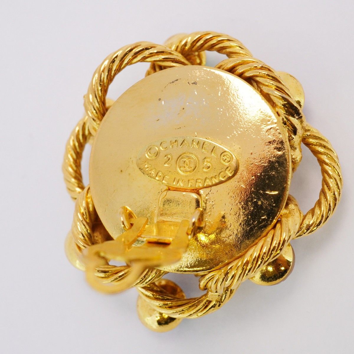 5jeb0177】シャネル イヤリング ヴィンテージ GPメッキ フェイクパール  