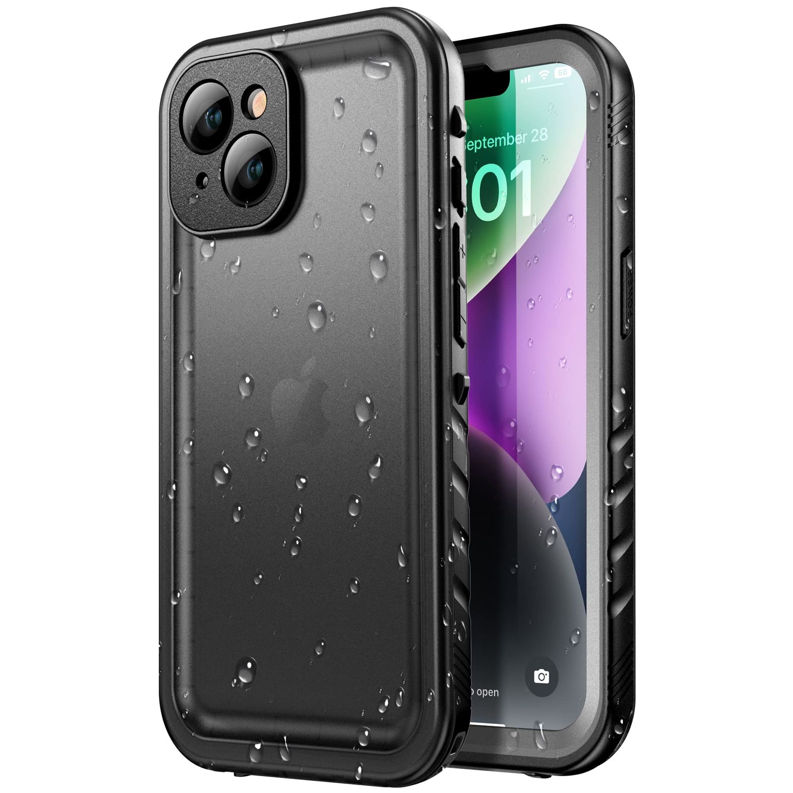 【人気商品】(ブラック） 適用 6.1インチ お風呂など適用 ケース ケース 用 用 用 14 14 14 iPhone iPhone iPhone 雨の日 ストラップ付き 超薄型 操作便利 認証対応 フェイスID 360QI充電 全面保護 耐衝撃