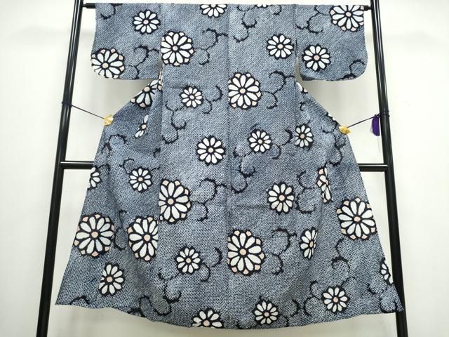 平和屋着物∴夏物　浴衣　有松鳴海絞り　菊唐草文　綿　逸品　CAAW0912ng 平和屋着物∴夏物 浴衣 有松鳴海絞り 菊唐草文 綿 逸品 CAAW0912ng