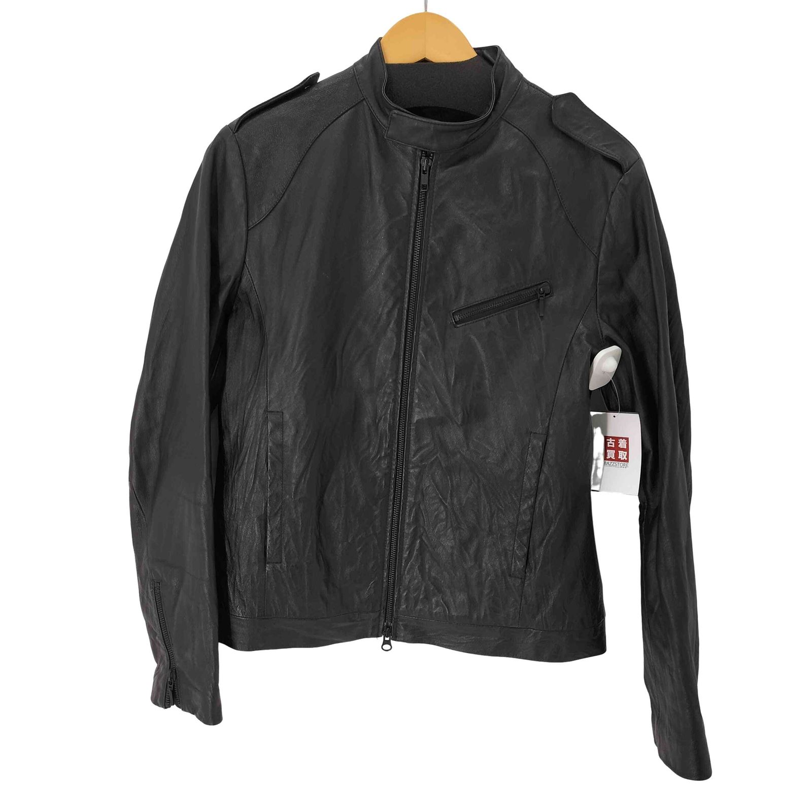 ユーズドフルギ USED古着 {{UNIVERSAL FREAKS}} シングルライダースピッグレザージャケット メンズ JPN：S