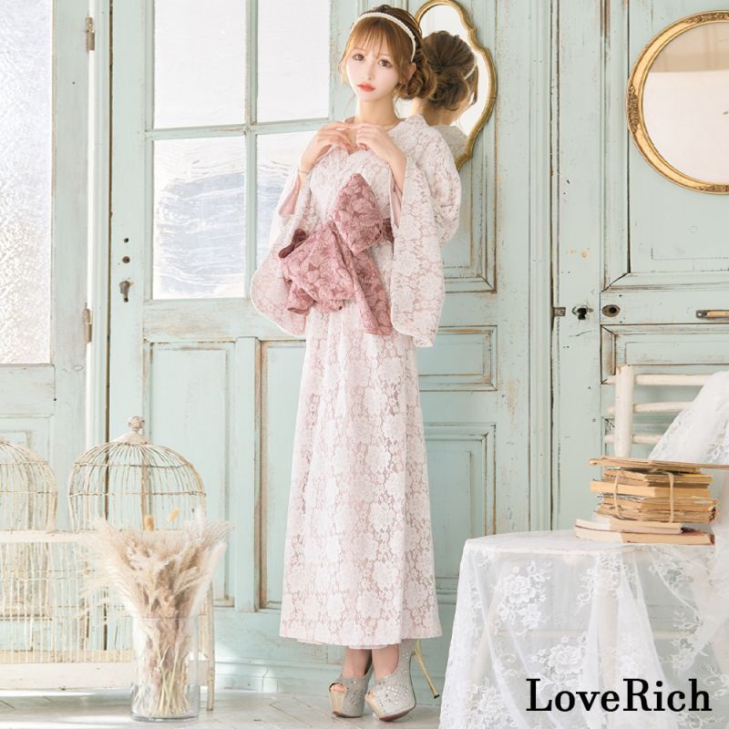 LoveRich ラブリッチ 総レース 着物 ドレス Amazon.co.jp: [LoveRich] ラブリッチ 総レース ふわふわ