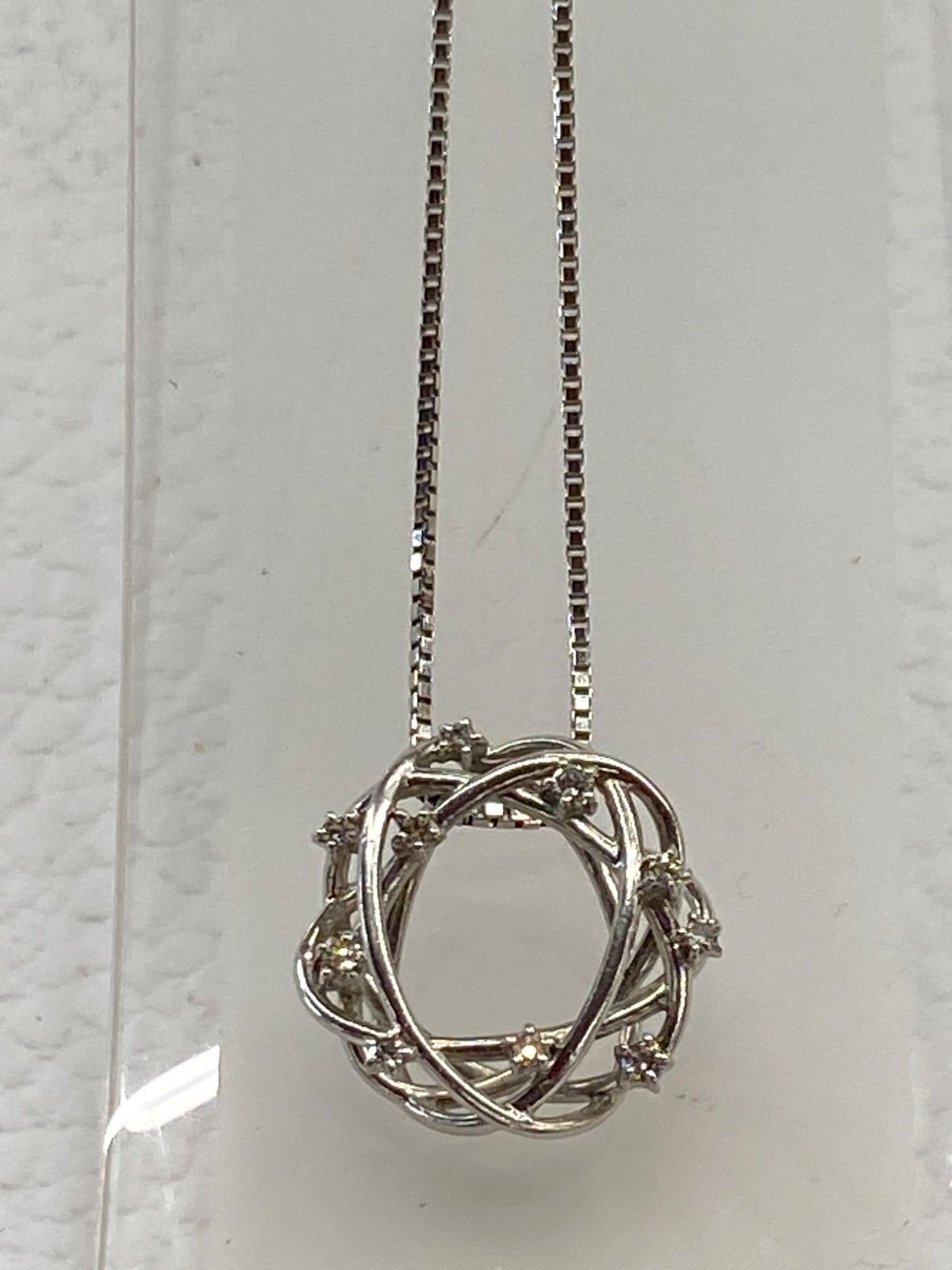 エステール pt900 ネックレスチャーム トップ ダイヤ0.15ct