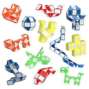 Ganowo フィジェットスネークキューブ ミニツイストパズル(12パック) - パーティーの景品 お菓子バッグフィラー カーニバル賞 教室のご褒美 学校
