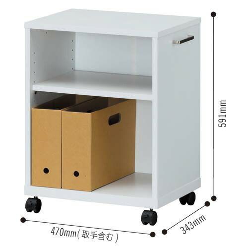 木製デスク下ワゴン 天板付OF2-6045W 白井産業