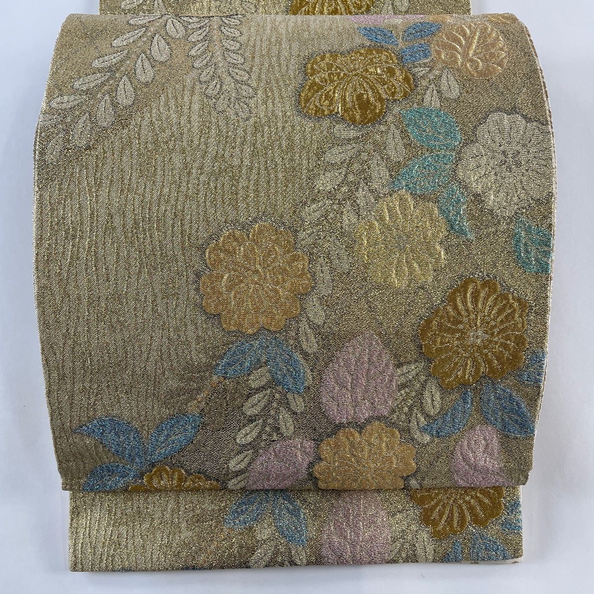 本袋帯 草木染 瑞雲 金糸 正絹 六通 Q1006 袋帯 美品 秀品 草花 金糸 箔 金色 六通 正絹 【中古】 - メルカリ